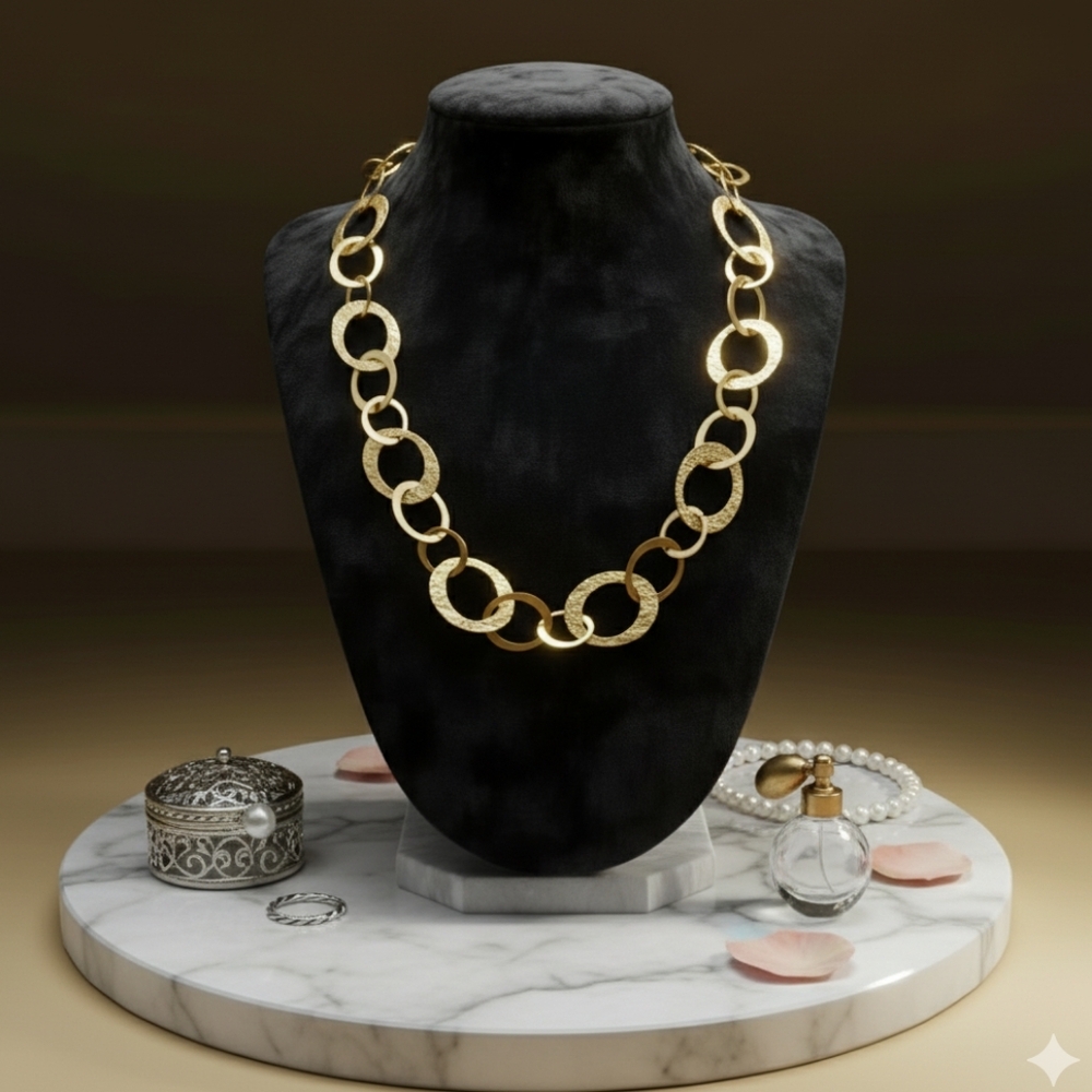 Minimalist Chunky Chain Necklace 18K Gold Plated Stainless Steel Chic Jewelry